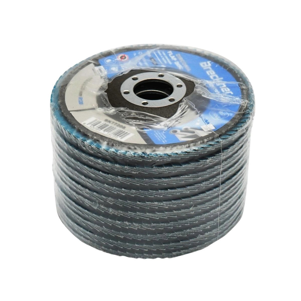 10 Dischi Lamellari Zirconio 115mm P120 per Acciaio INOX Metallo, Dischi Abrasivi, Disco Lamellare Breckner Germany