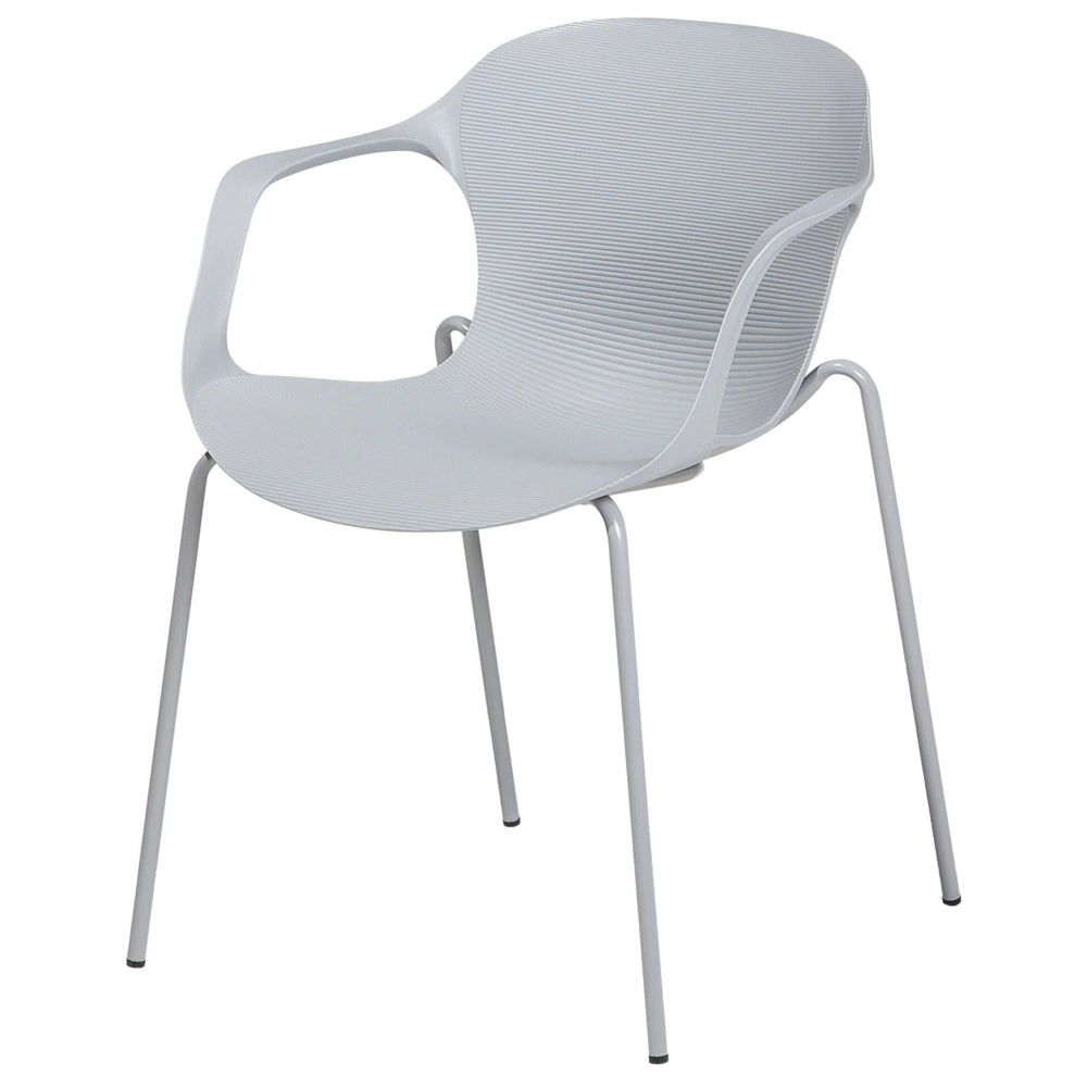 Set di 2 Sedie da Pranzo in Metallo Grigio Stile Industriale Moderno