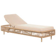 Lettino da giardino per esterni Naturale e Beige PE Rattan Alluminio Tessuto Poliestere Cuscino regolabile Schienale reclinabile