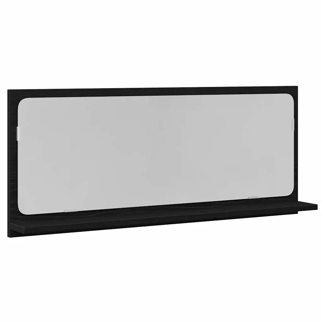 Mensola Specchio con lo scaffale Rovere Nero 90 x 10,5 x 37 cm CFW7463272