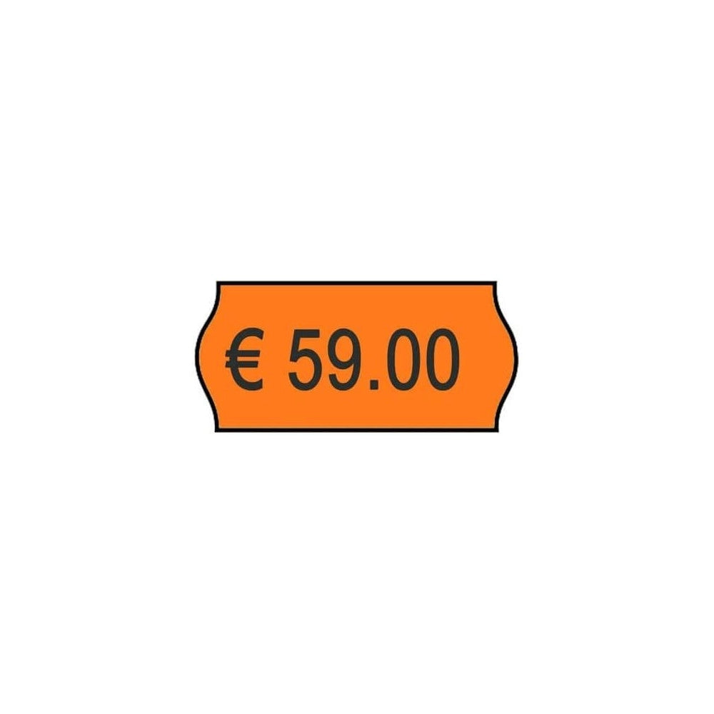 Trade Shop - Set 10 Rotoli Arancione Etichette Prezzatrice Segnaprezzo 26x12mm Negozio Ufficio -