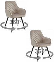 VALORA NANA360 Sedia girevole in velluto beige scuro x 2