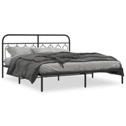 Letto matrimoniale | Letto per adulti | Giroletto con Testiera in Metallo Nero 183x213 cm