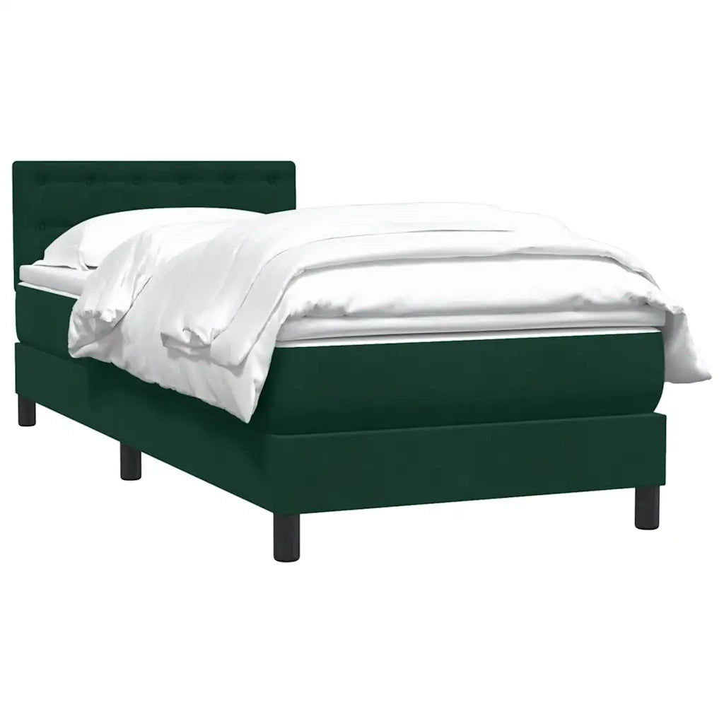 Giroletto a Molle con Materasso Verde Scuro 80x220 cm Velluto