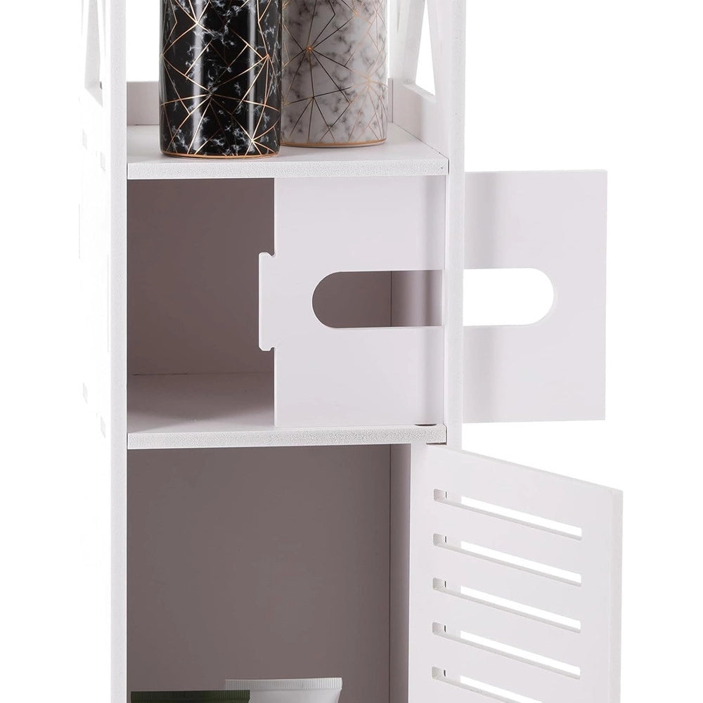 Trade Shop - Armadietto Portaoggetti Ripiani Porta Carta Igienica Organizer Da Bagno Per Piccoli Spazi -