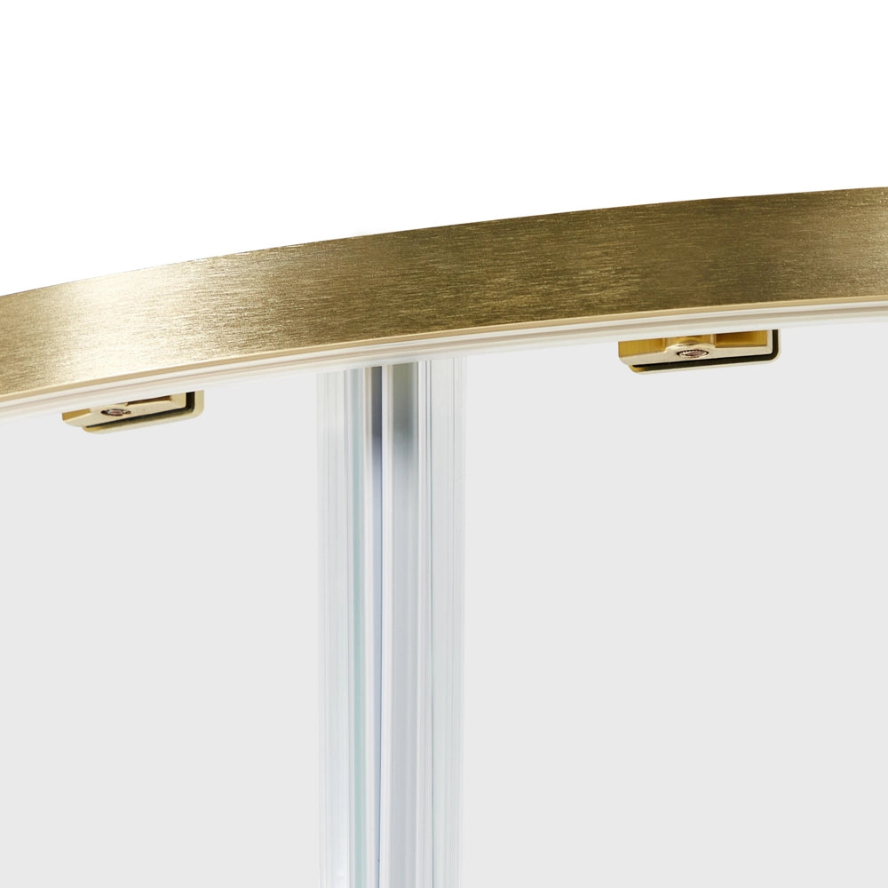 Box Doccia Semicircolare Vetro Temperato Doppia Porta oro 90 x 90 x 185 cm bagno