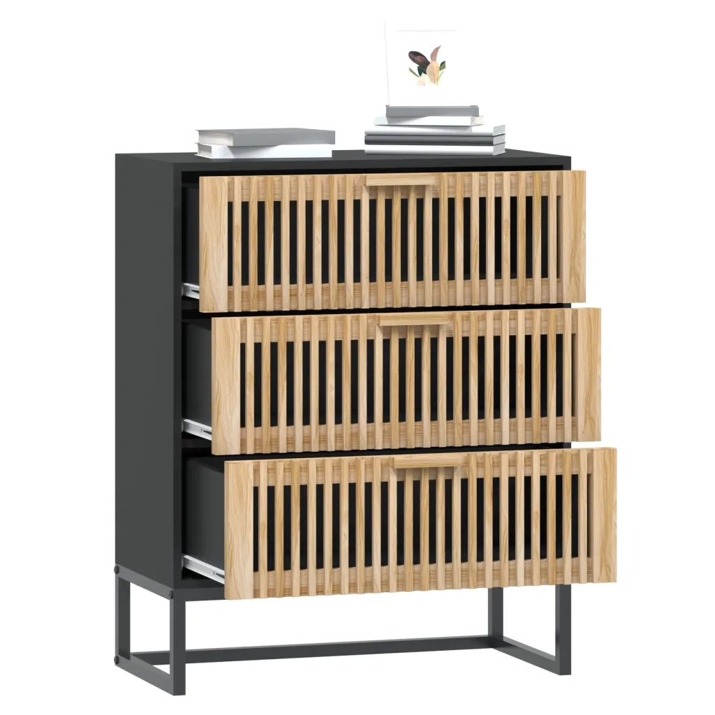 Credenza Nera 60x30x75 cm in Legno Multistrato 352113