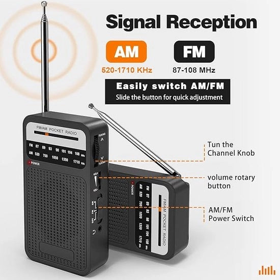 Radio di Emergenza - Radio di Necessità - Radio Portatile - Radio a Batterie - Radio di Necessità - Radio a Transistor a Batterie - AM/FM - Segnale di Alta Potenza