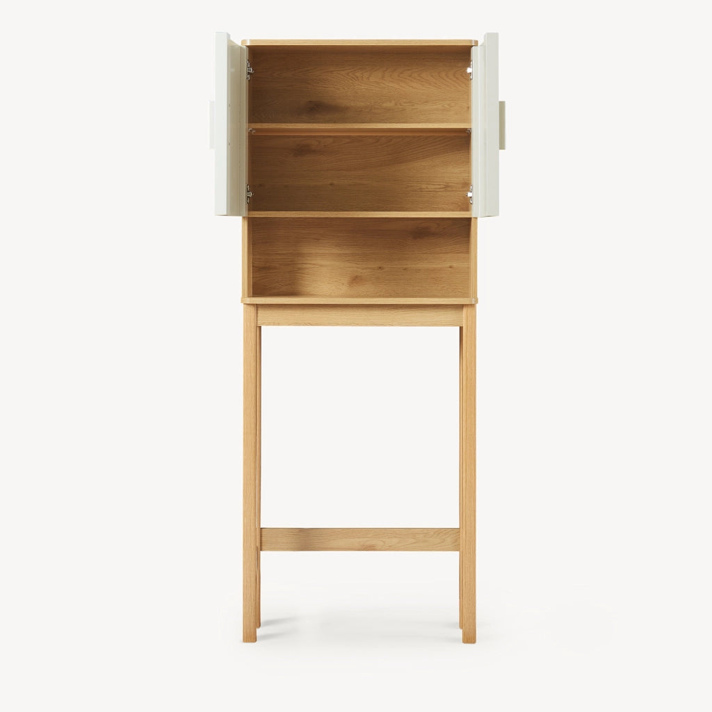 Armadietto sopra Gabinetto Ferrersp Sovrastruttura WC 160x63x20 cm Effetto Rovere / Legno di Pino / Color Avena [en.casa]