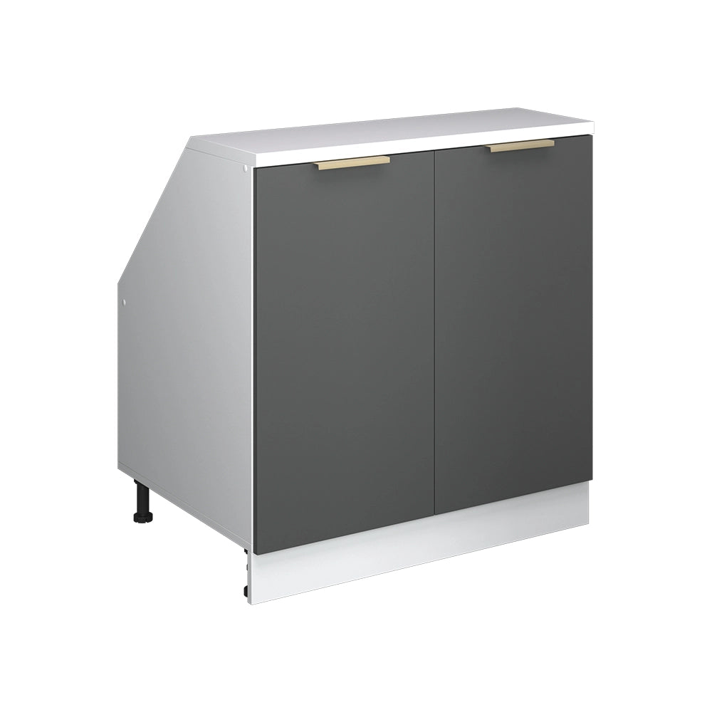 Mobile sottotetto Rion Antracite-oro/Bianco 80 x 83.8 cm con 2 porte, carcassa 60 cm profondità Vicco