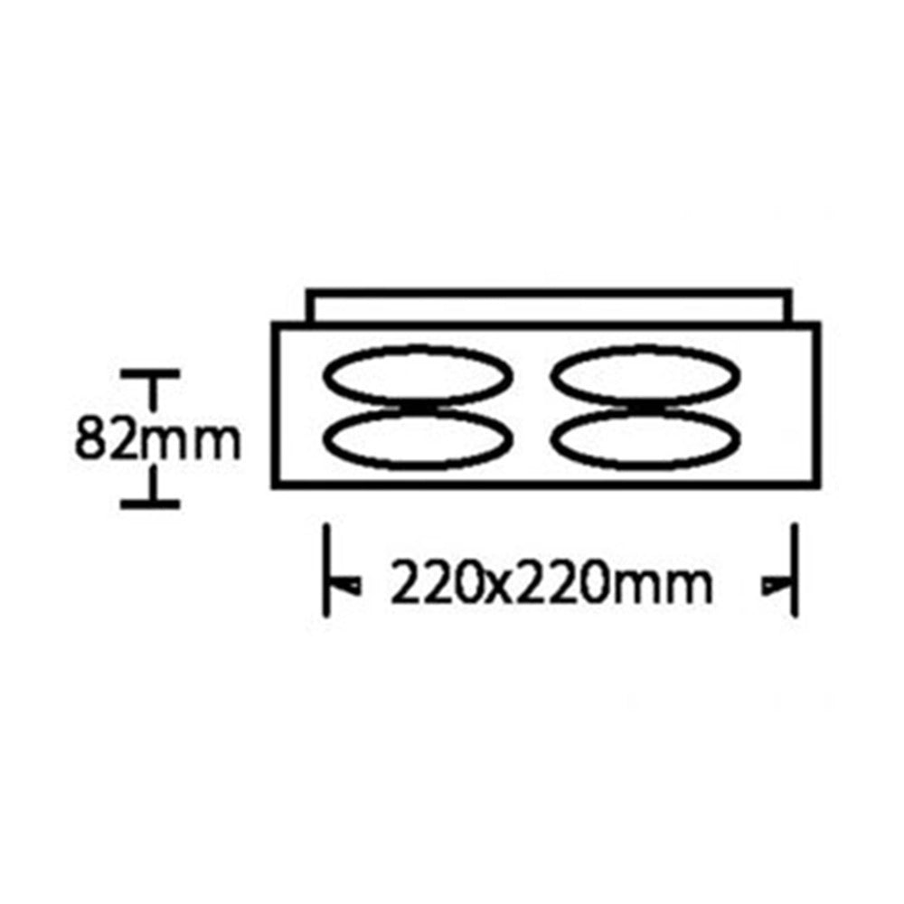 Trade Shop - Portafaretto Quadruplo Orientabile Incasso Bianco Per Lampadine Gu10/gu5.3 P33-b4 -