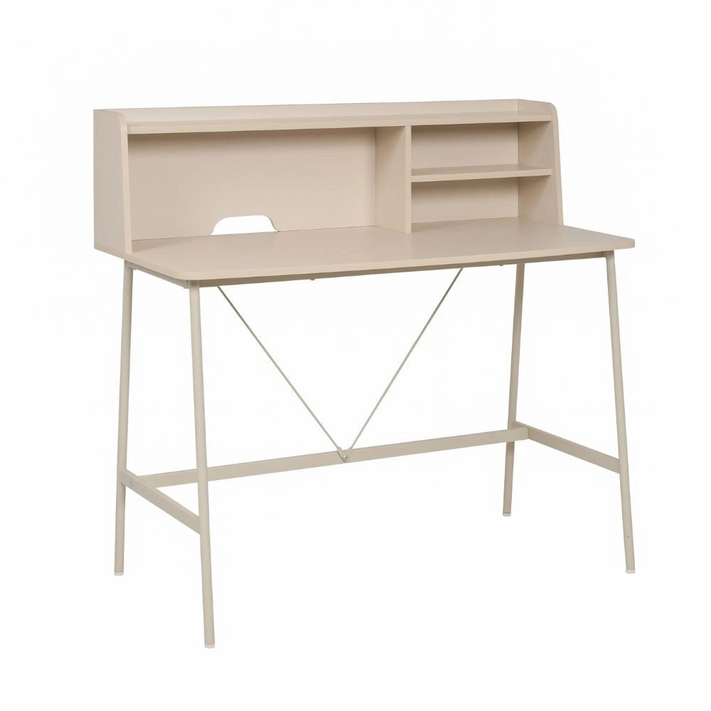 Scrivania Kandy30A con Ripiani a Vista e Struttura in Metallo Beige