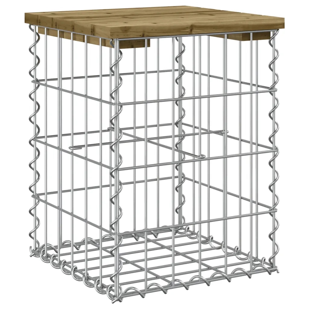 Panca da Giardino Design Gabbione 33x31x42 cm Pino Impregnato 834328