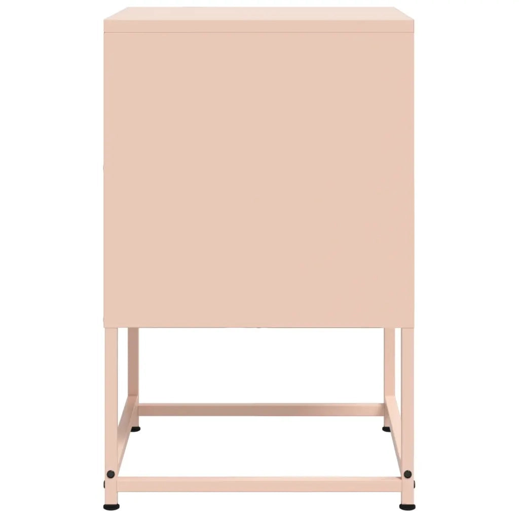 Set di 2 Comodini | Armadio da Notte | Mobiletto da notte Rosa 36x39x60,5 cm in Acciaio