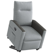 Poltrona Alzapersona Reclinabile Grigio Chiaro in Tessuto 3324052