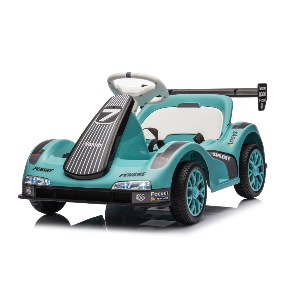 Go Kart Elettrico per Bambini ¨C zephmum ¨C Verde, Batteria 12V, Telecomando, Cintura di Sicurezza
