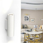 Trade Shop - Applique Parete Doppia Emissione Up Down Gesso Verniciabile Cilindro Gu10 Gs-e50 -