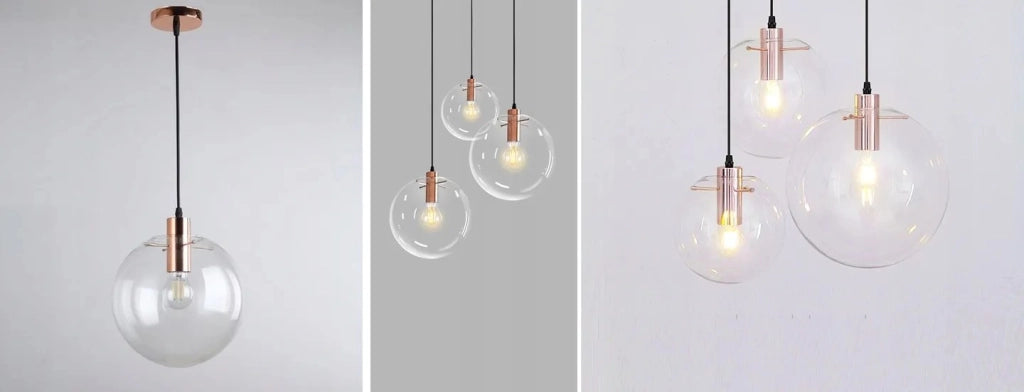 Lampada Da Soffitto Pensile Di Vetro Lassi 20 Cm Rose Gold