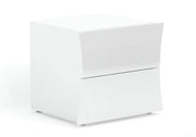 Comodino 2 Cassetti 50x40x41,3 cm Arco Bianco Lucido