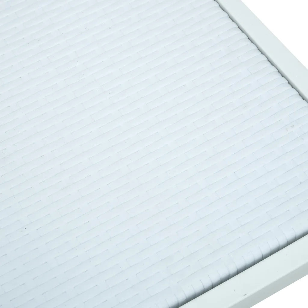 Sedie da Giardino 4 pz | Sedie da Esterno Bianche in Plastica Stile Rattan