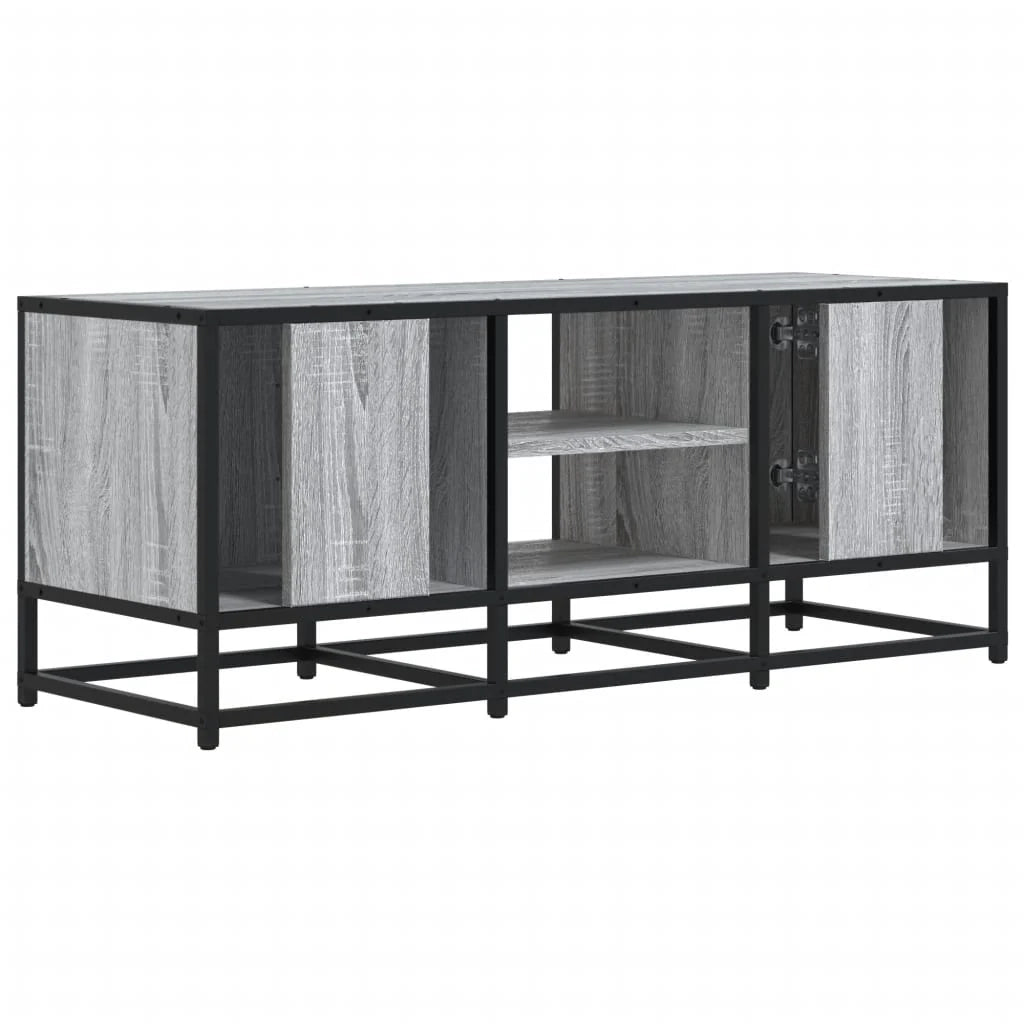 Mobile TV multimediale mensola TV credenza mobile TV sala da pranzo soggiorno camera da letto Sonoma 100 x 35 x 41 cm legno ingegnerizzato e metallo grigio 02_0028332