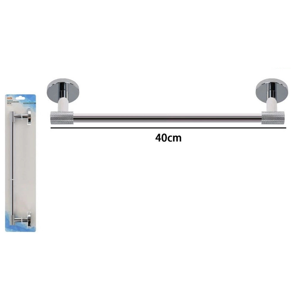 Trade Shop - Porta Asciugamani Lungo Da 40 Cm In Acciaio Cromato Accessorio Per Arredo Da Bagno 87922 -