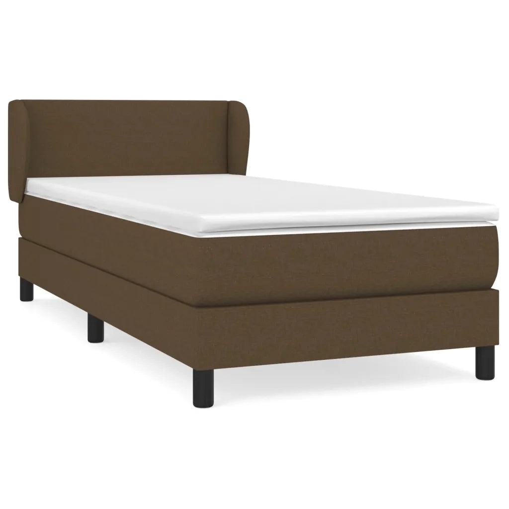 Giroletto a Molle con Materasso-Struttura Letto con Materasso Marrone Scuro 100x200cm Tessuto 948688