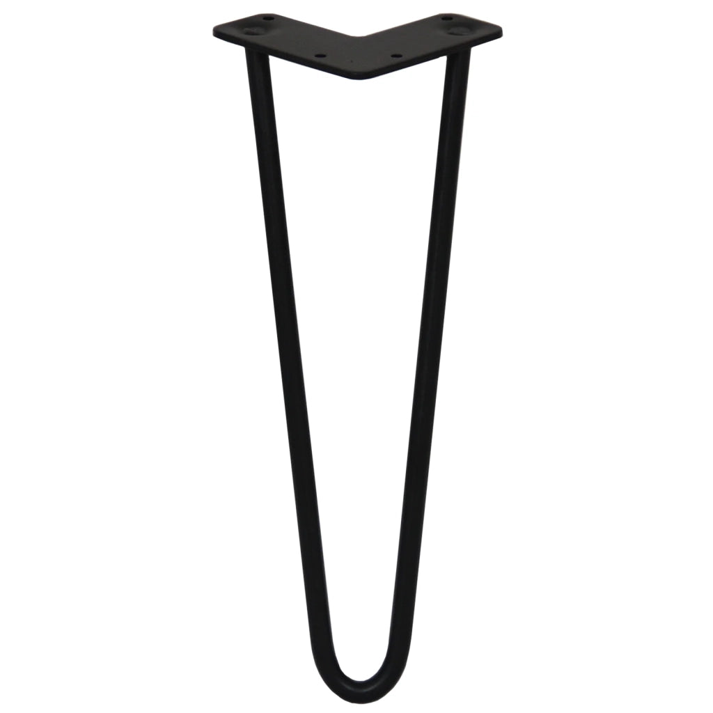 4 Gambe per Tavolo a Forcina SkiSki Legs 35,5cm Acciaio Nero 2 Rebbi 12mm