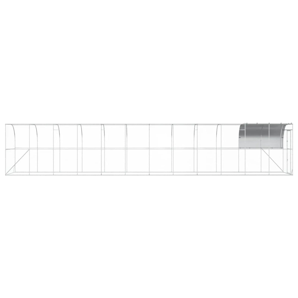 Gabbia per Polli Contro il Muro Argento 1200 x 200 x 215 cm 3434745