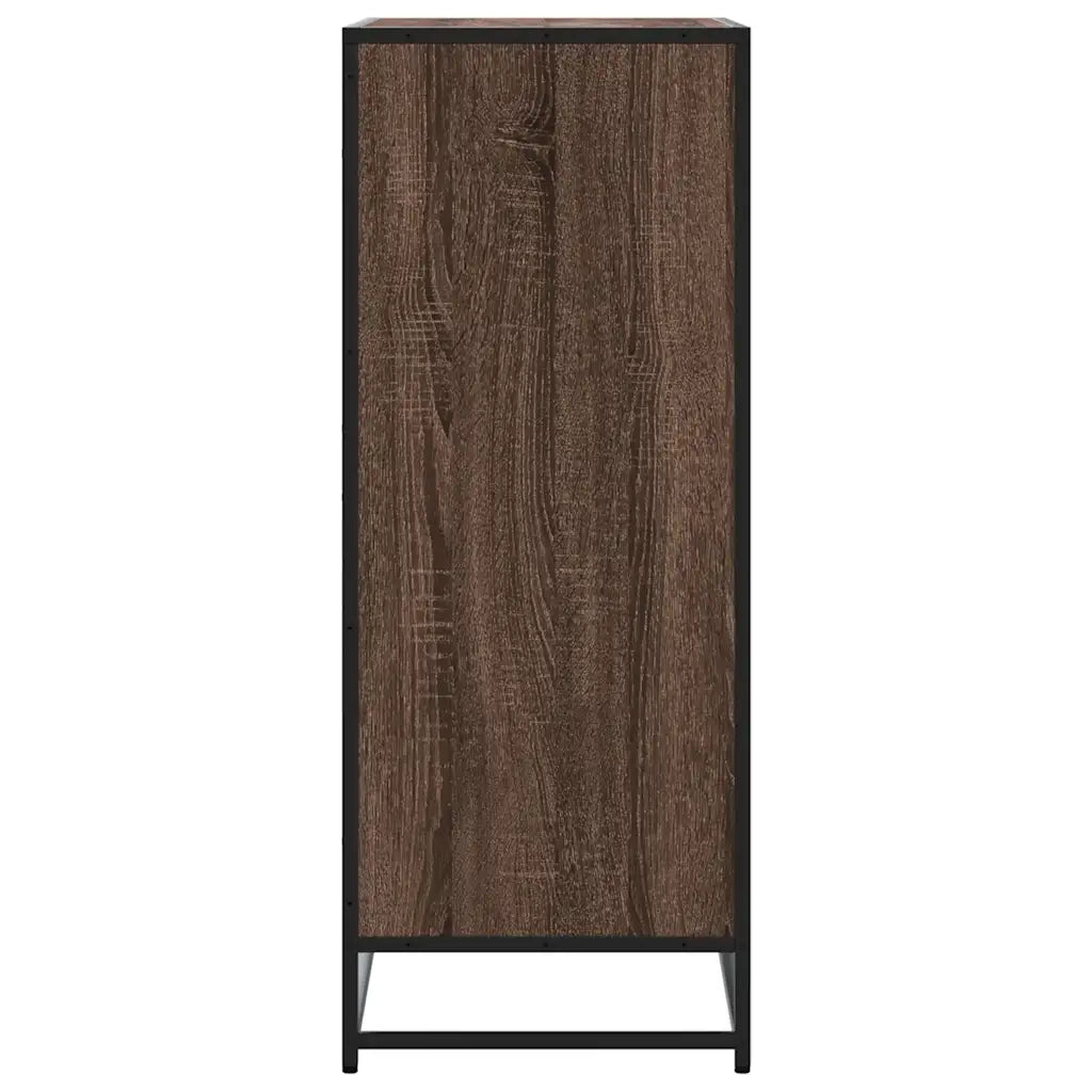 Scarpiera Rovere Marrone 75x38x97,5cm Legno Multistrato Metallo