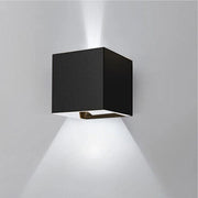 APPLIQUE LED COB LAMPADA PARETE 20W QUADRATO NERO FREDDO INTERNO ESTERNO 18