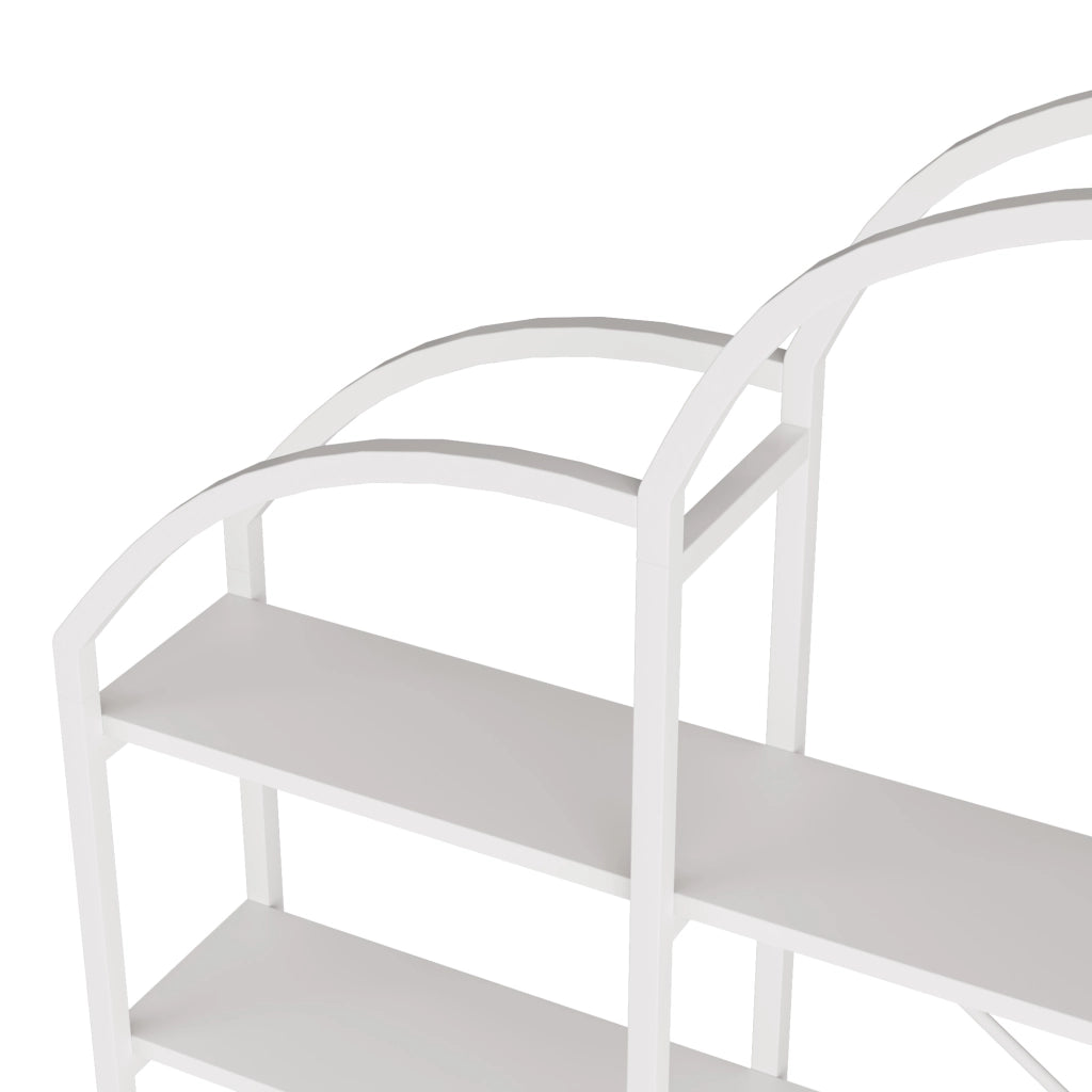 Libreria a 5 ripiani 170 x 26 x 190 cm in MDF e metallo, bianco, stile moderno con decorazione a forma di nuvola