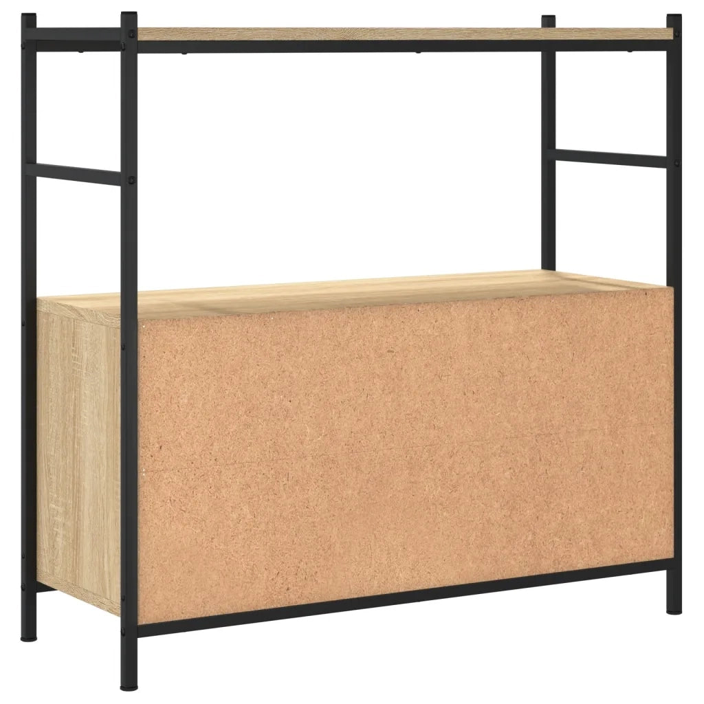 Libreria-Scaffale per Libri-Mobile di Stoccaggio Rovere Sonoma 80x30x78,5 cm Legno Multistrato e Ferro