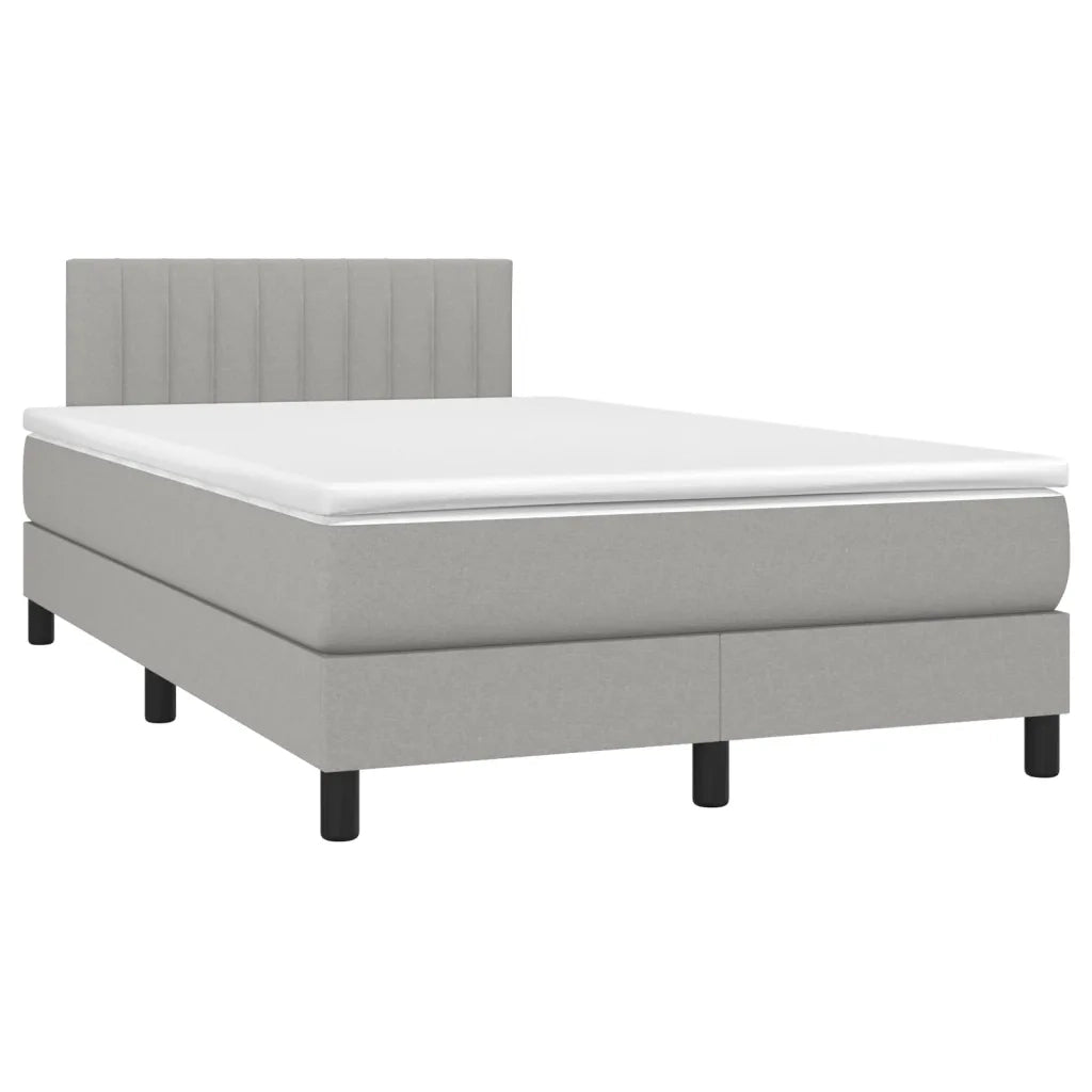 Letto a Molle Materasso e LED Grigio Chiaro 120x190 cm Tessuto 3270053