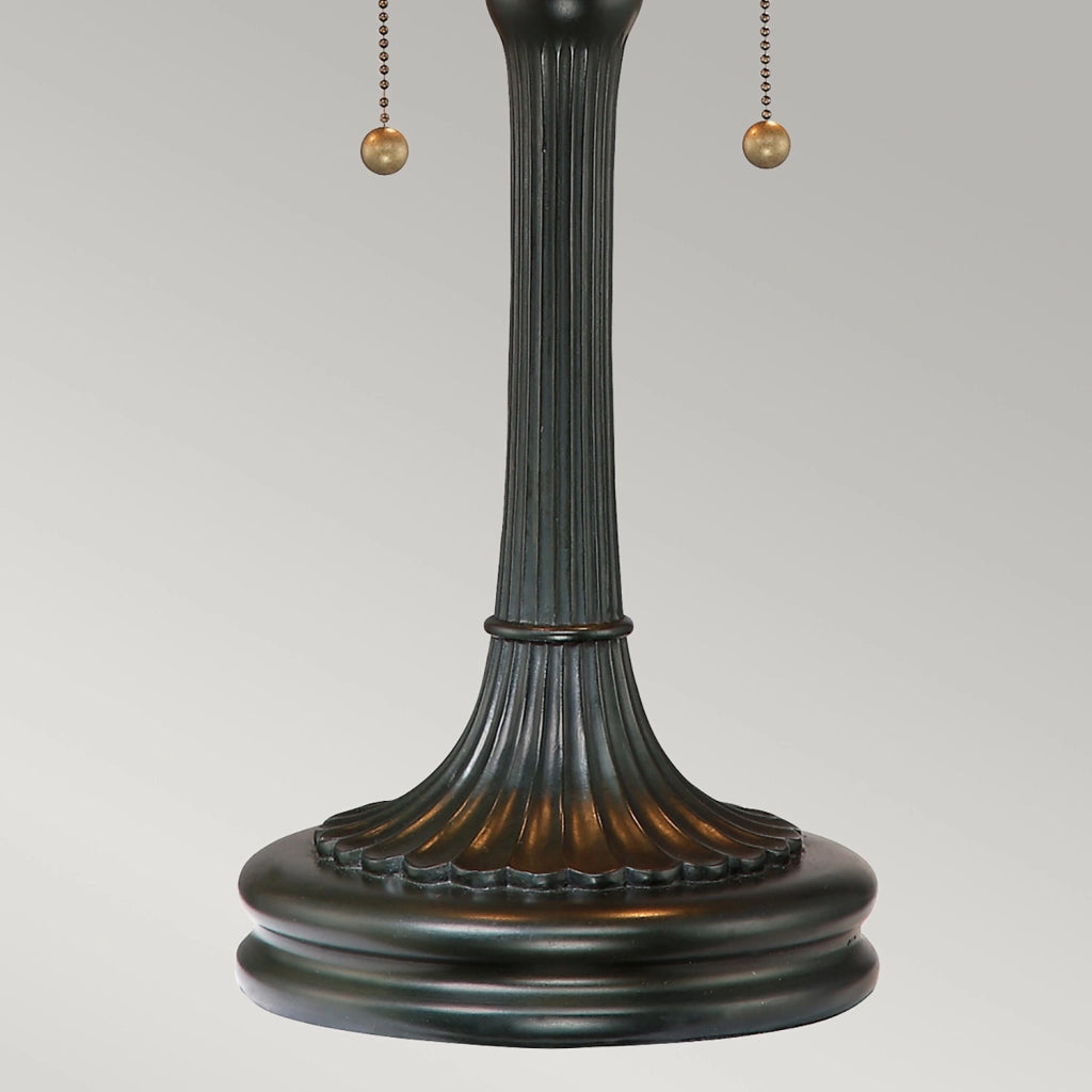 Lampada Da Scrivania Tiffany Kami Metallo Bronzo Vintage 2 Luci E27