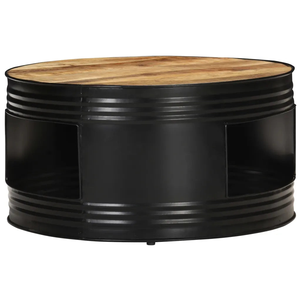 Tavolino da CaffÃ¨ Nero 68x68x36 cm in Massello di Mango Grezzo cod mxl 20592