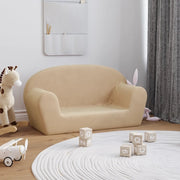 Divano per Bambini a 2 Posti-Sofa-Divanetto Crema in Morbido Peluche 425533