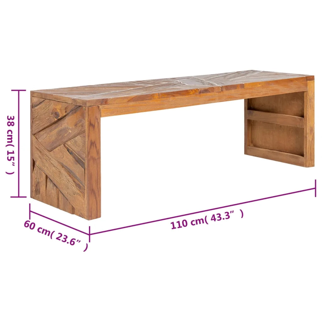 Mobile Porta TV 110x60x38 cm in Legno Massello di Teak 326176