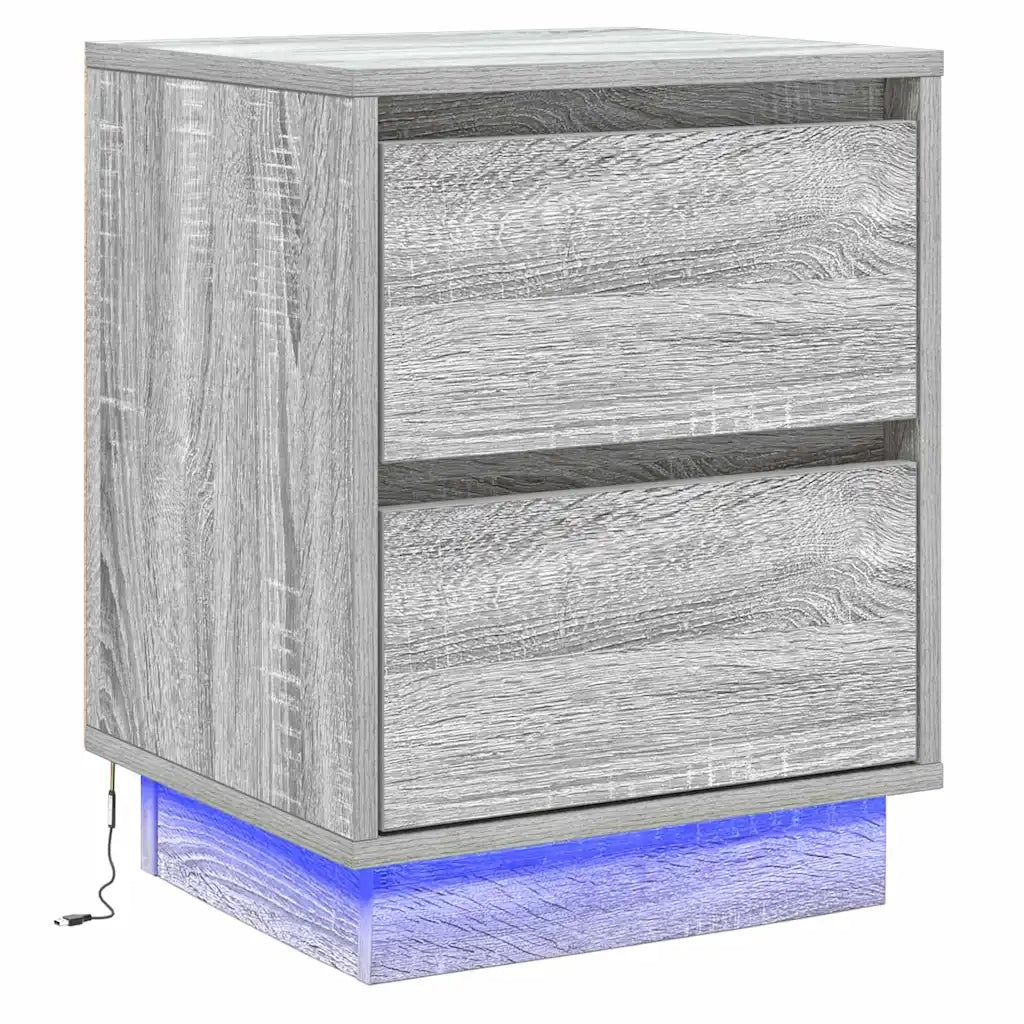 Armadio da Notte con cassetto 2 pcs Grigio 39 x 34,5 x 50 cm 869621