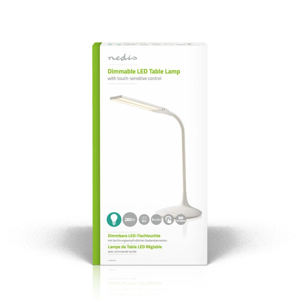 Lampada da scrivania a LED ricaricabile da 280 lm con controllo tattile Bianco Nedis