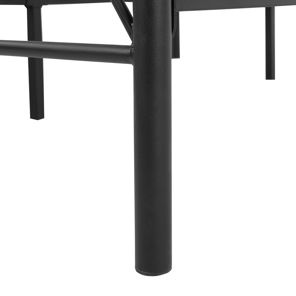 Letto 160 x 200 cm Rete a doghe con struttura in metallo Nero retrò