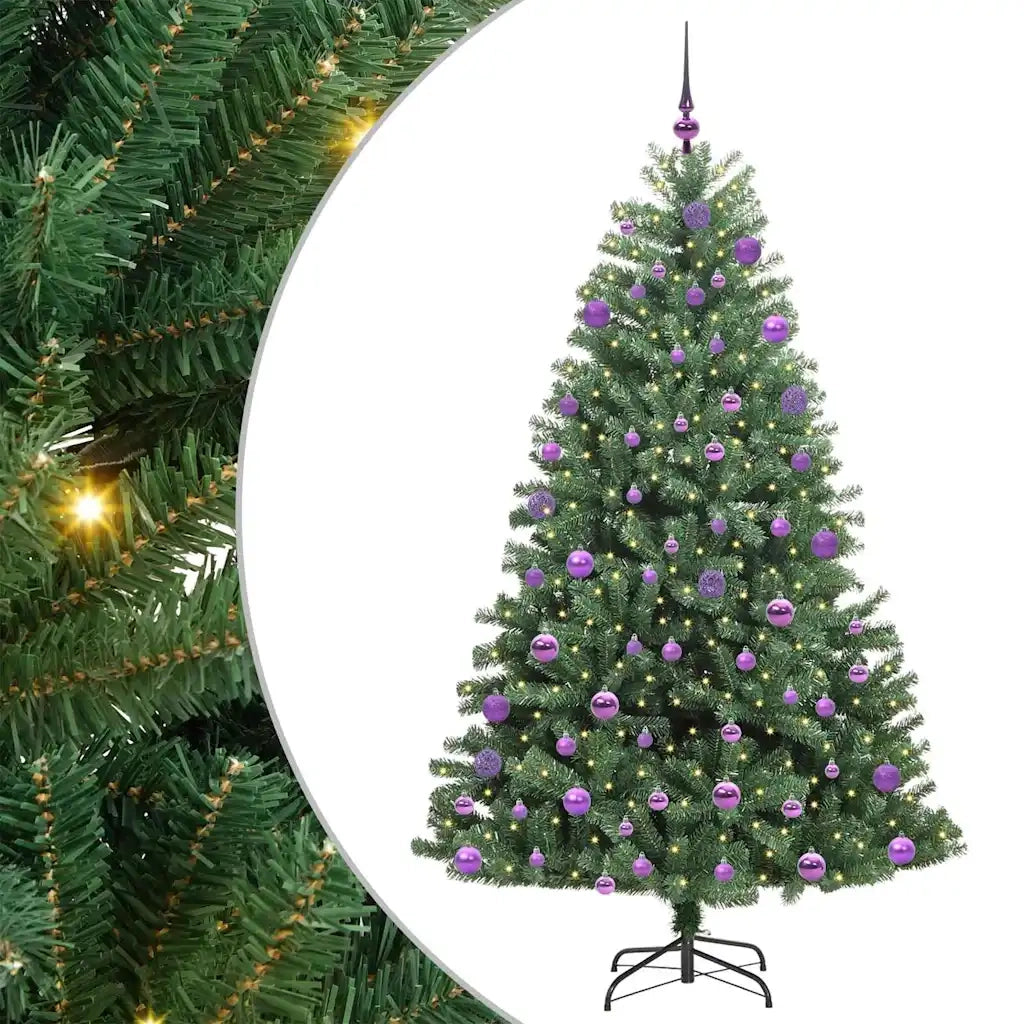 Albero di Natale Artificiale con Rami Pieghevoli Verde 210 cm 3395502