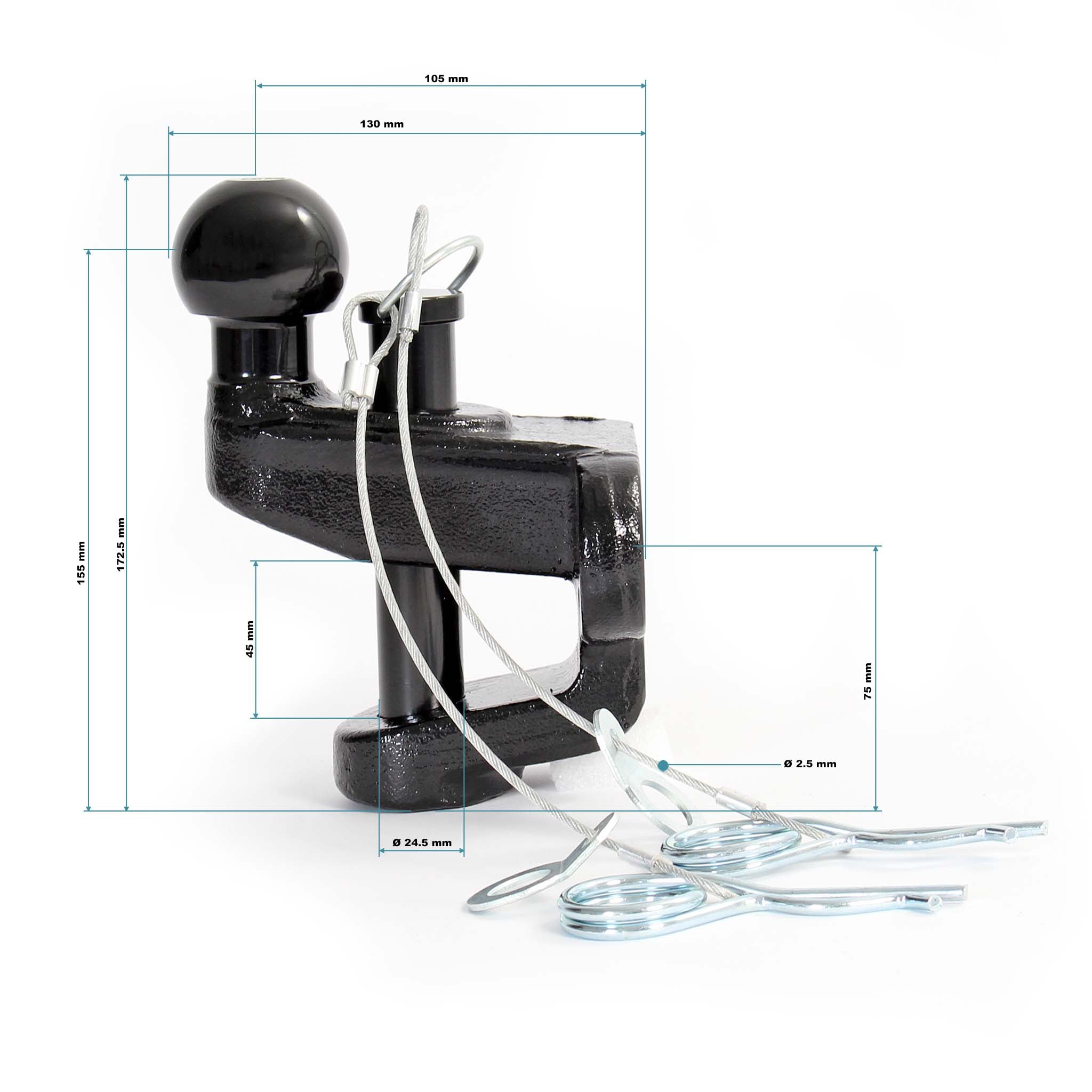 Gancio di traino a sfera per trattore Forza di trazione 3,5t Gancio di traino con testa a sfera Auto