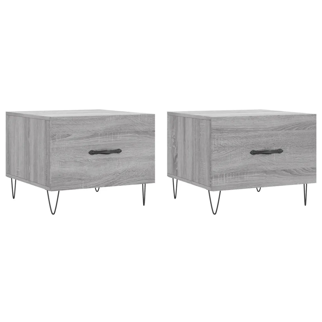 2 pz Tavolini salotto | Tavolino da caff¨¨ | Tavolino da Soggiorno Grigio Sonoma 50x50x40cm Legno Multistrato
