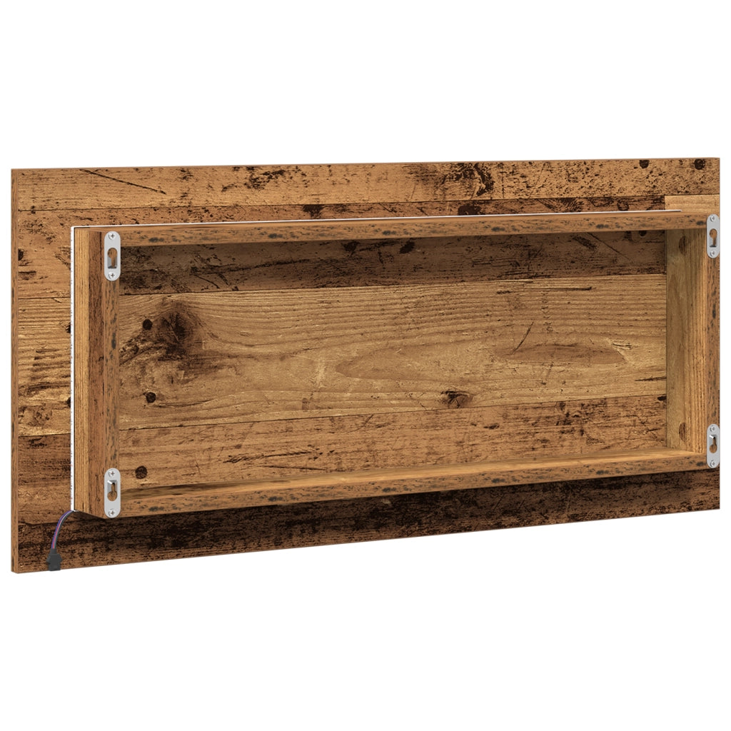 Mobiletto da Bagno  con Luci a LED in Legno Vecchio 80x37 cm
