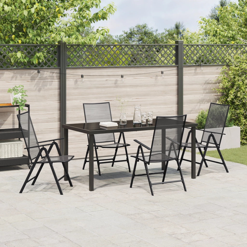 Set da Pranzo da Giardino 5 Pezzi in Acciaio Antracite
