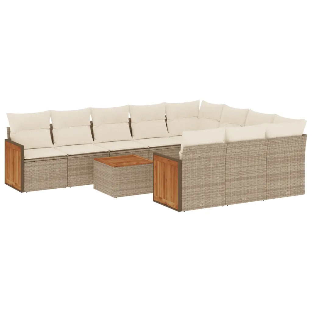 Set Divani da Giardino 11 pz con Cuscini Beige in Polyrattancod mxl 113607