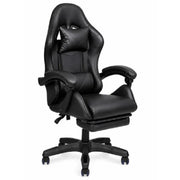 Ecoprice Sedia Gaming Similpelle +P.Piedi Lux Nero/Nero