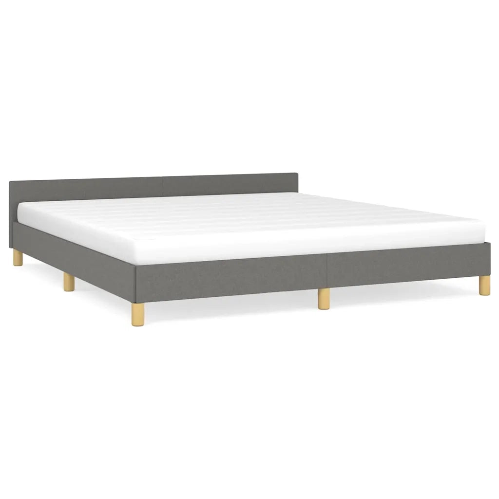 Giroletto senza Materasso-Struttura Letto Grigio Scuro 160x200 cm Tessuto 382329
