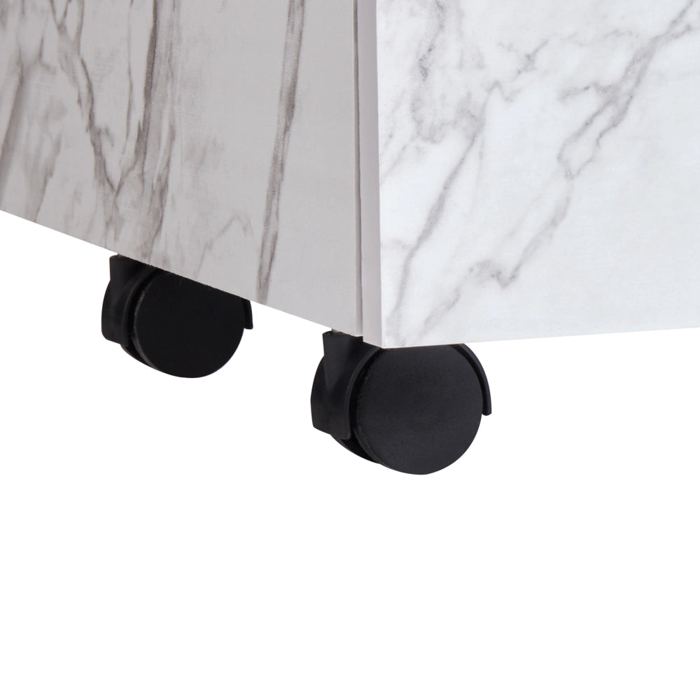Mobile da bagno Bianco MDP Materiale sintetico Ruote Cassetti Stoccaggio Mobili da bagno